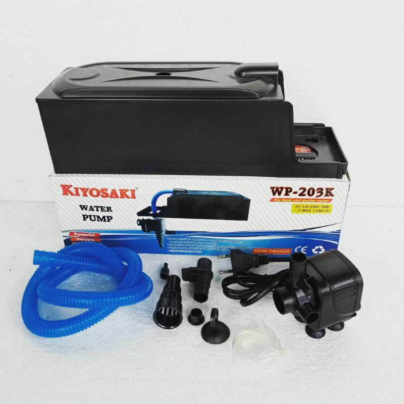 KIYOSAKI WP-203K  : top filter wp 203 full set water pump pompa filter akuarium