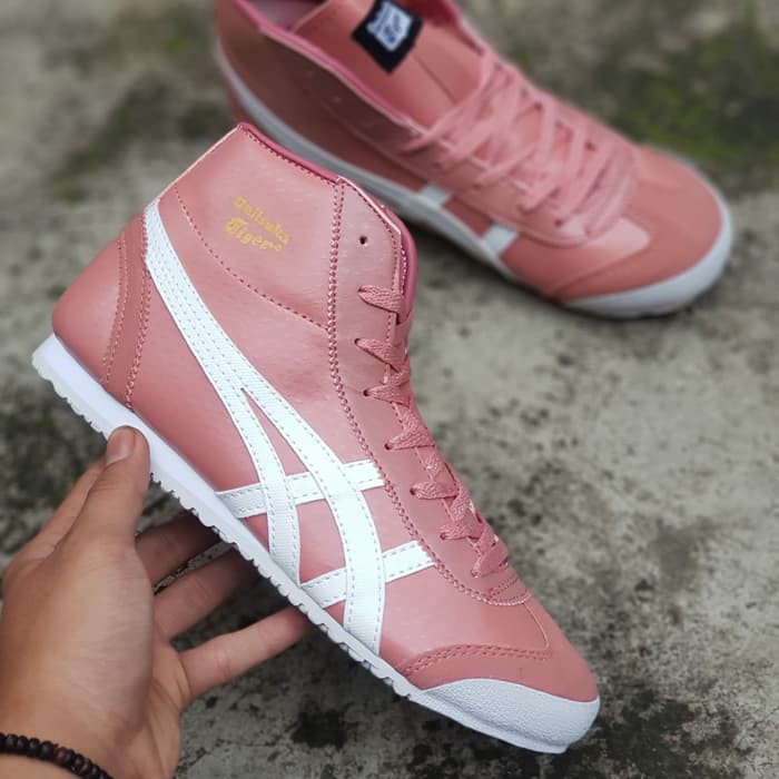 Diskon Sepatu Asics Tiger Onitsuka High Soft Pink Wanita 36-40