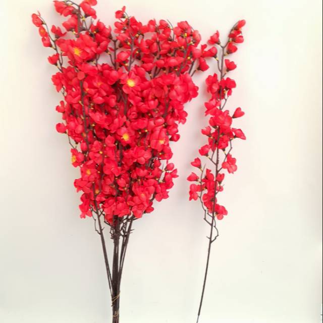 Sakura Merah Besar Per Tangkai Bunga Artifisial Hiasan Dekorasi