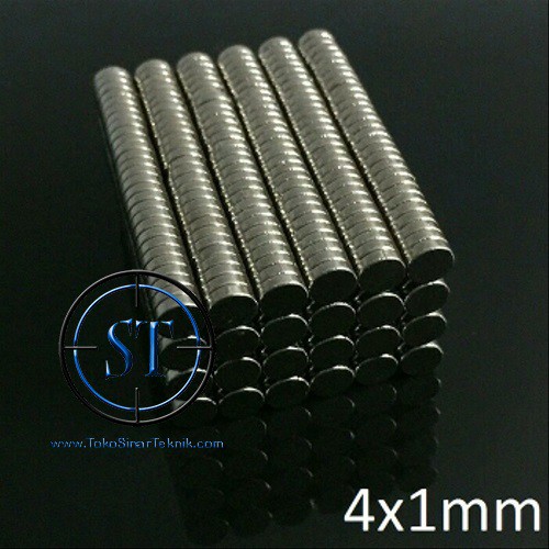 x10 4x1mm Strong Magnet Neodymium Silinder Rare Earth Silinder Bulat Coin 4x1 Kuat Mengkilap isi 10 Buah