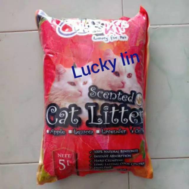 Pasir kucing gumpal wangi cubnkit 5l / pasir kucing wangi gumpal 5l cubnkit