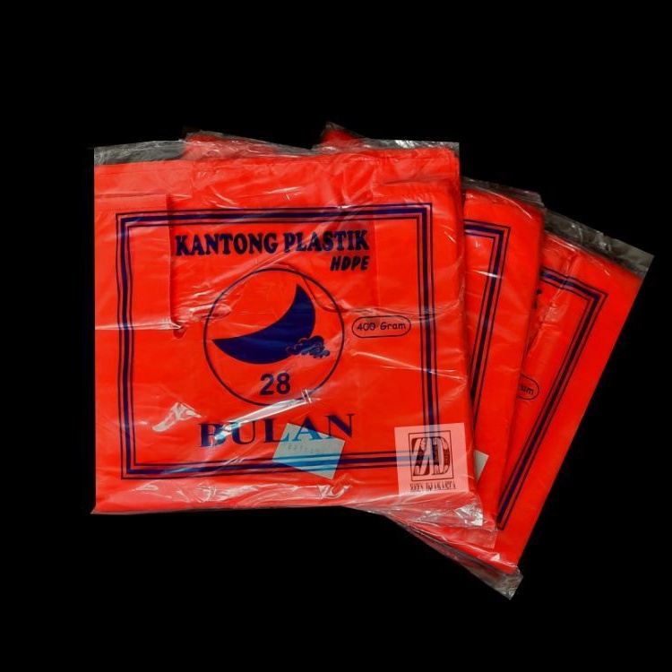 Plastik Bulan Merah Besar 28 Kantong Plastik Kresek Merah Plastik Belanjaan Plastik Merah