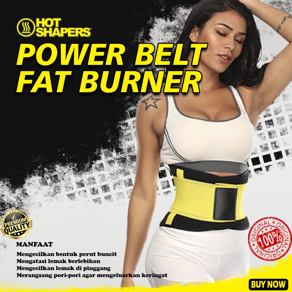 HOT SHAPERS POWER BELT FAT BURNER Sabuk Korset Pembakar Lemak dan Pengecil Pelangsing Perut Pria Wanita Bahan Neotex Smart Fabrics Technology