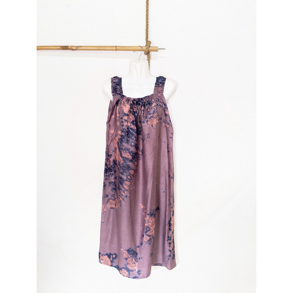 Daster Yukensi Jumbo LD 120 Baju Tidur Tanpa Lengan Tali Satu Kimono Sleepwear-smoke brown