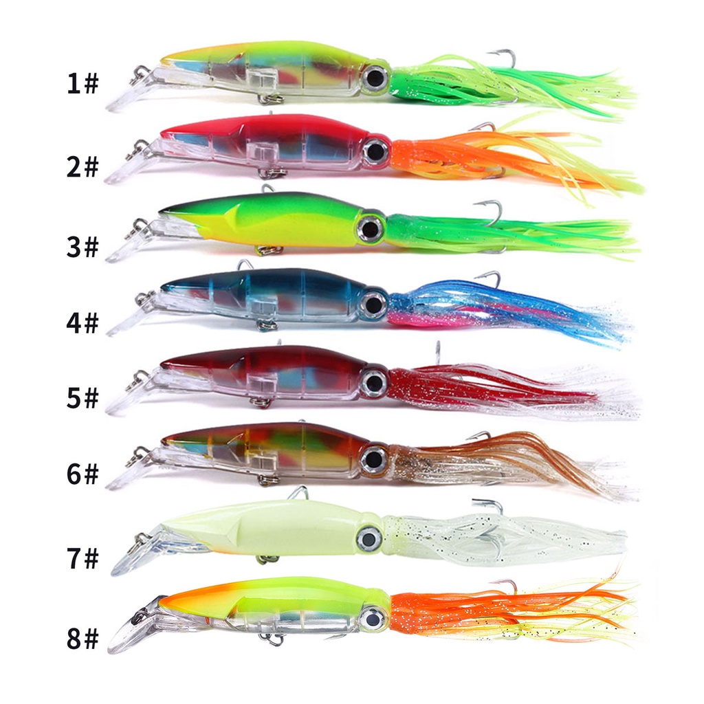 Hengjia 1Pcs 14cm/40g Umpan Pancing Cumi Bentuk Cumi dengan Kail Lembut Fishing Lure Ikan Bait