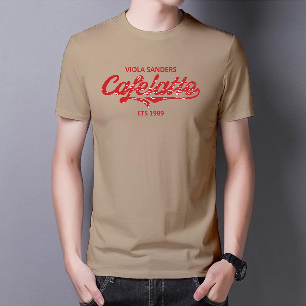 BS//TERLARIS//BAJU KAOS CAFELATTE TANGAN PENDEK PRIA DAN WANITA//GOOD QUALITY