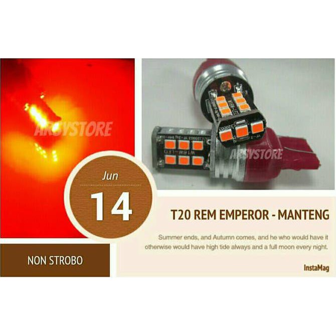 Lampu Rem T20 4 kawat LED Emperor Extrime Bright Mobil - Merah