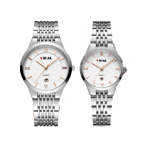 JAM TANGAN RANTAI VIRAL 1084 ANTI AIR COUPLE PASANGAN WANITA PRIA CEWEK COWOK