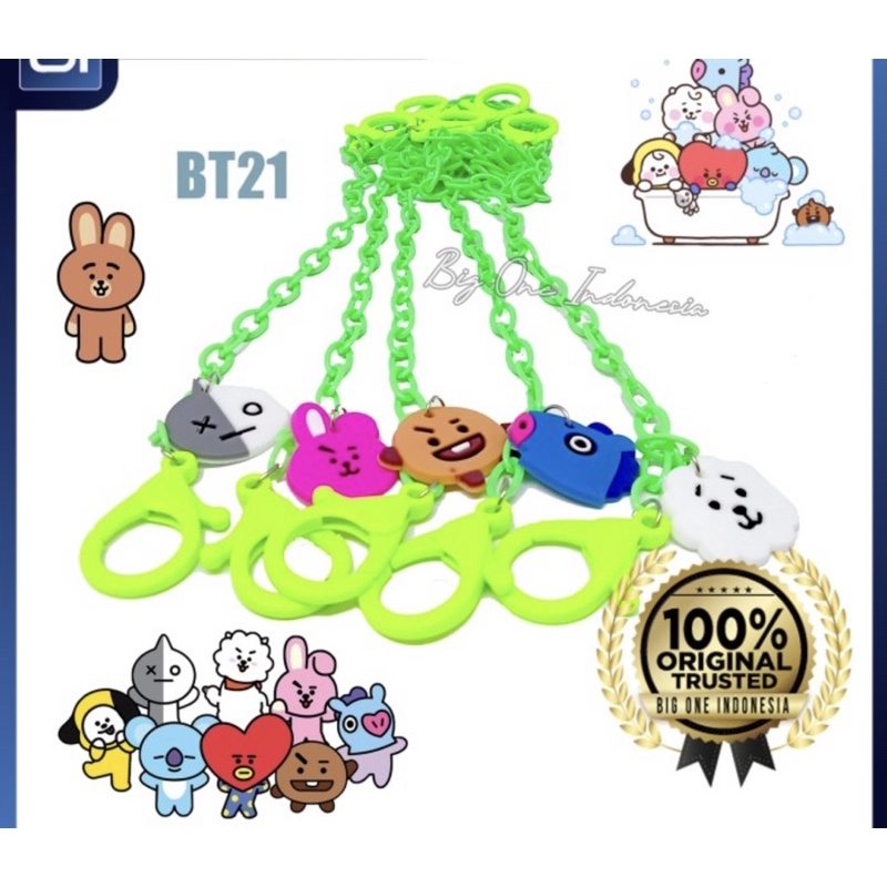 Tali Rantai Gantungan Masker Anak dan Dewasa, Tali Masker BT21, Kalung Masker  Ponny, Mask Lanyard