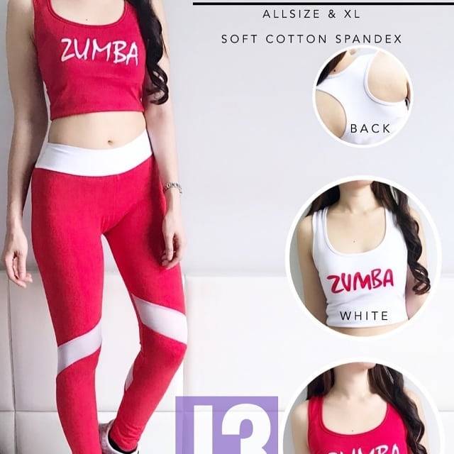 Atasan senam merah putih Zumba crop independence baju senam agustusan
