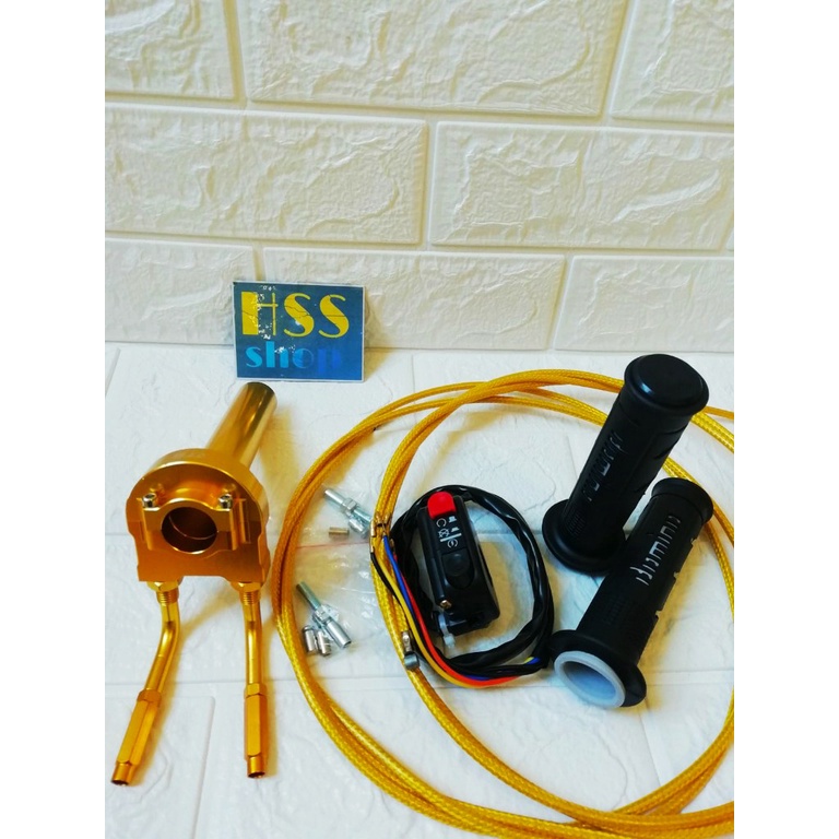 Gas spontan 2 kabel + Handgrip + 2 kabel Gas + Saklar = Vixion,155, Sonic 150 R, Nmax155, Pcx 150, C