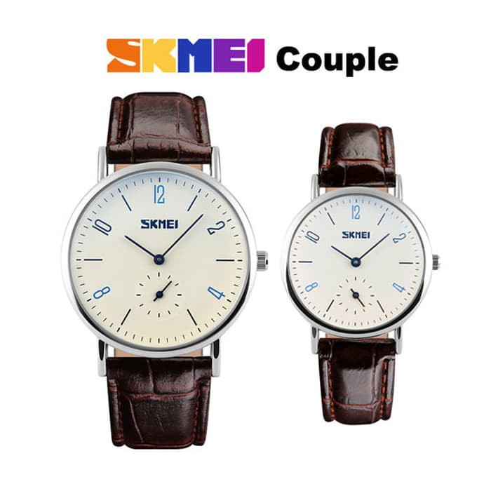 SKMEI Jam Tangan Couple 9120CL / SKMEI Ori / Jam Tangan Pria Wanita - Hitam Putih