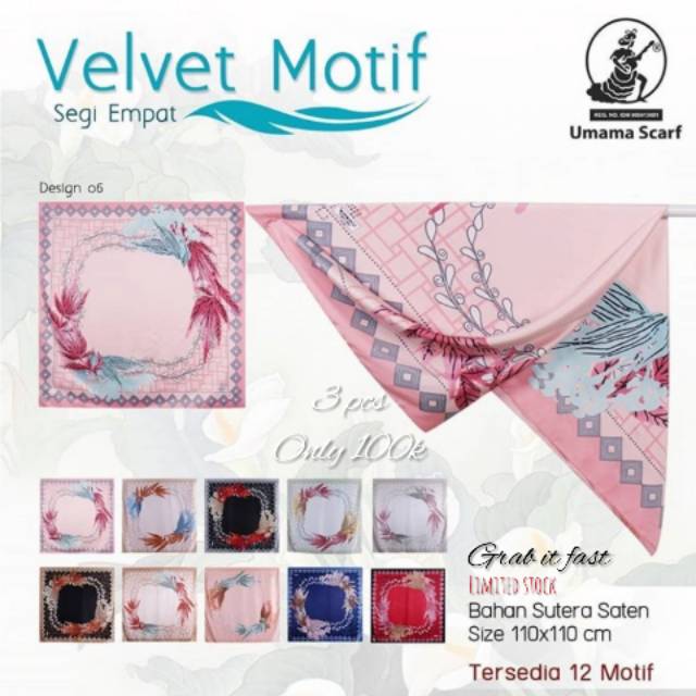 UMAMA SCARF VELVET MOTIF