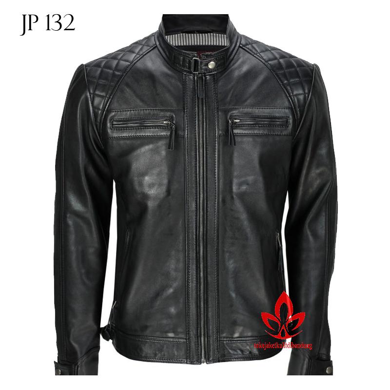 (COD) Jaket Semi Premium Kulit Super Pria Terbaru Jaket Motor - JP 132