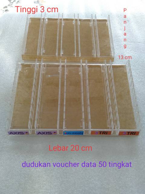 Dudukan pajangan kartu/voucher pulsa/kuota 50 slot