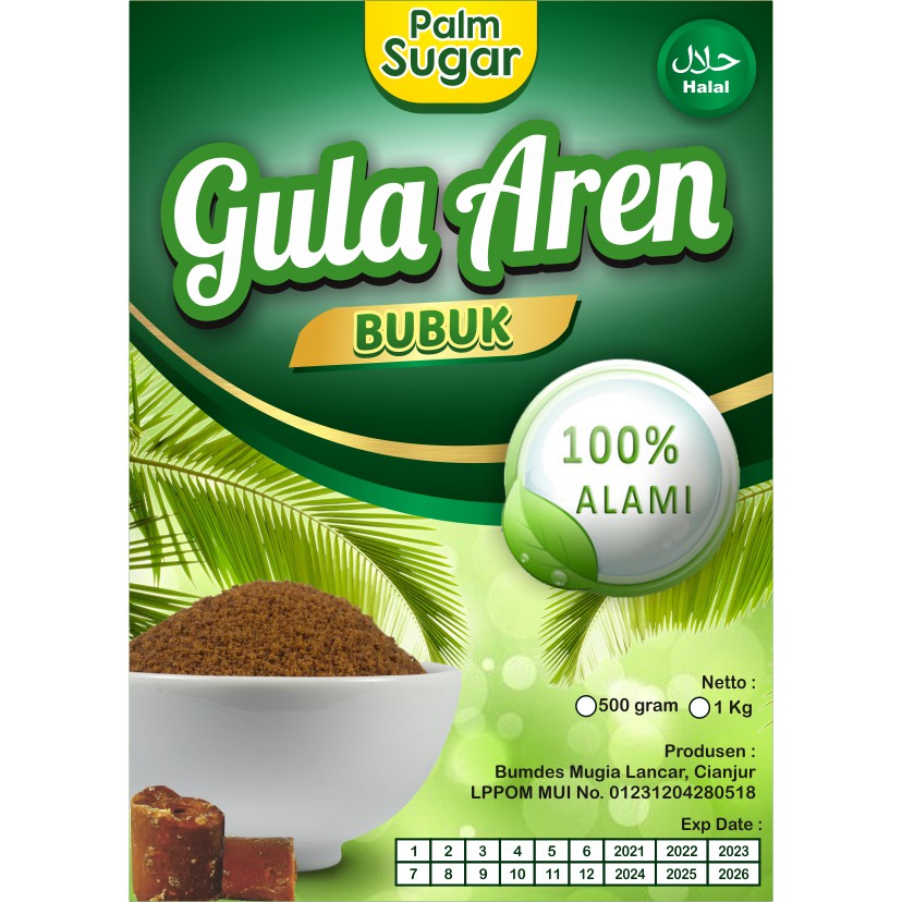 

Gula Aren Bubuk Palm Sugar 500 gram diet sehat