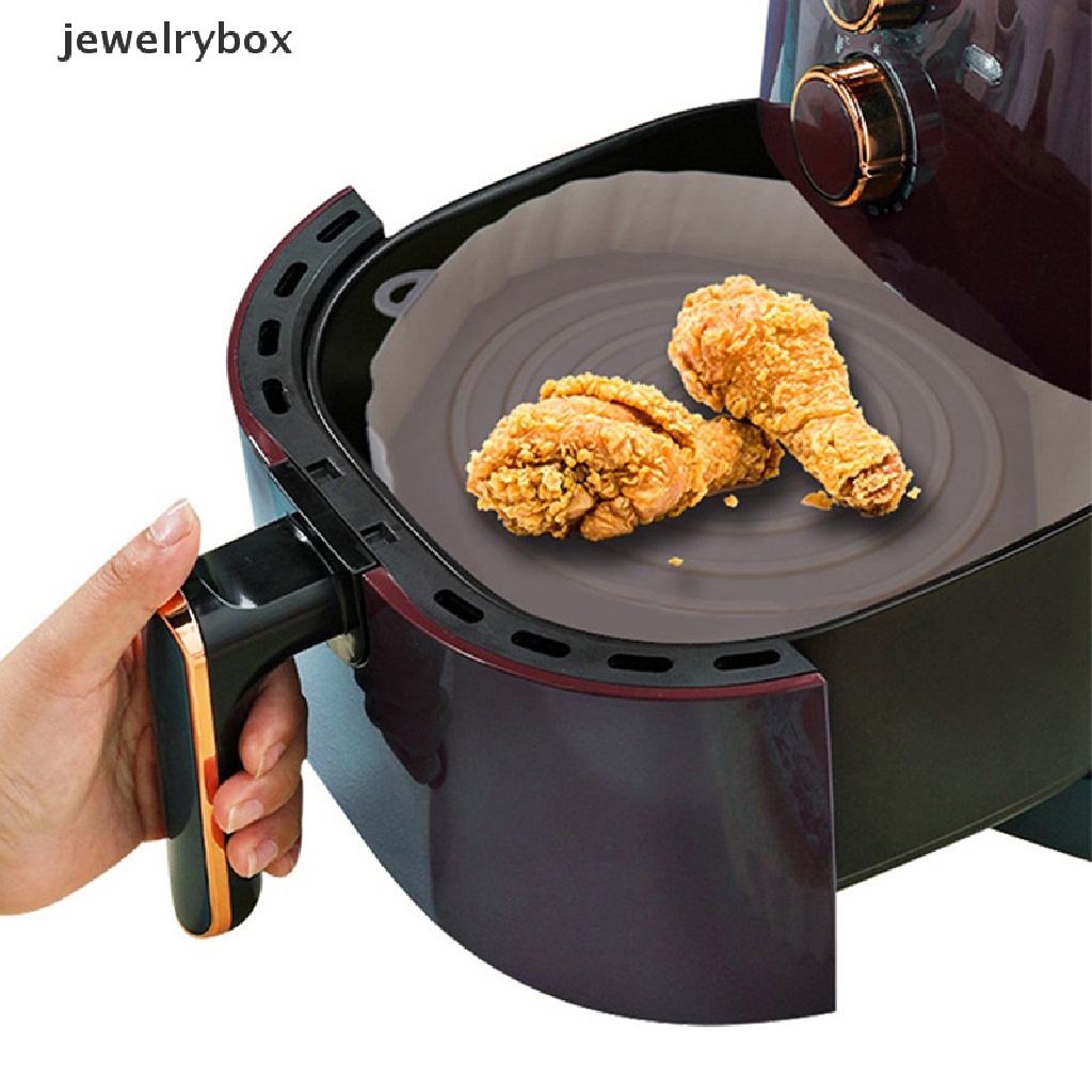 (jewelrybox) Loyang Air Fryer Bahan Silikon Anti Lengket Ukuran 18cm