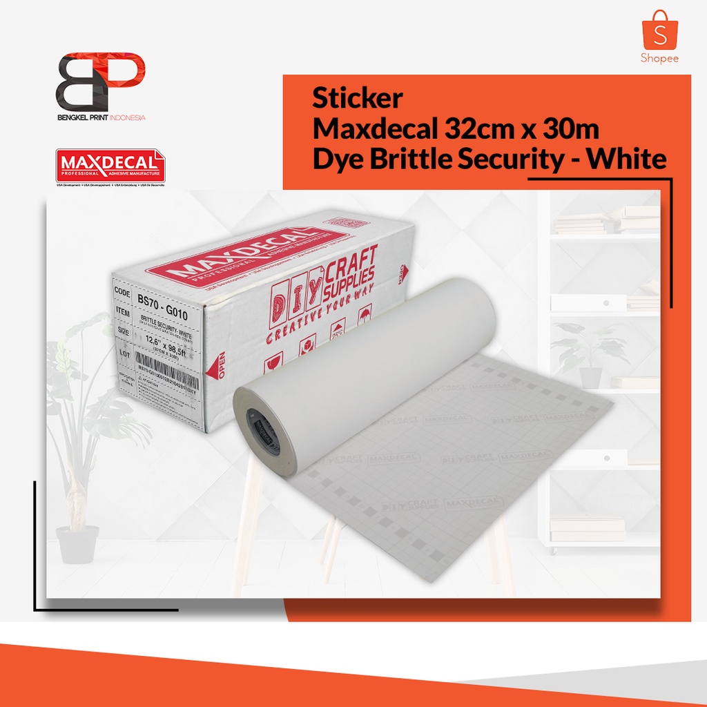 Sticker Brittle Security White Max Decal 30m