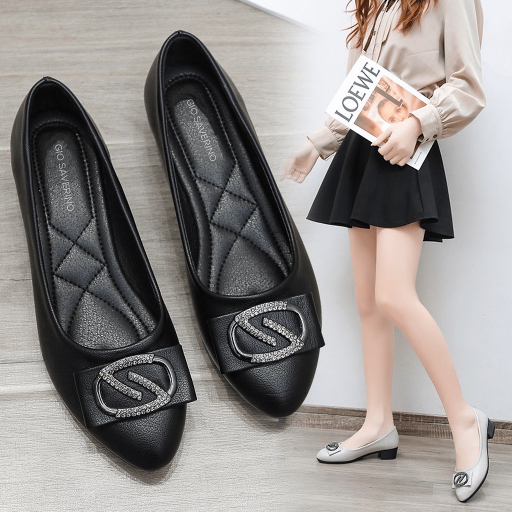 Gio Saverino Sepatu Pantofel Wanita Hak Rendah Julia