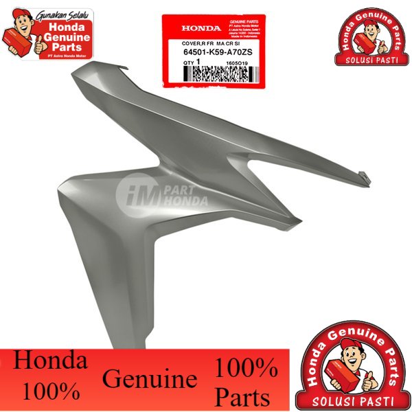 , Cover tebeng sayap KANAN new vario 150 Fi esp 2018 terbaru Silver 64501-K59-A70ZS