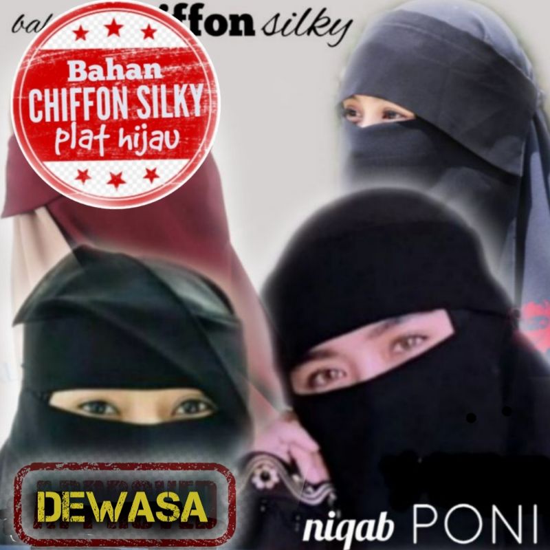 niqob poni bandana dewasa chiffon silky