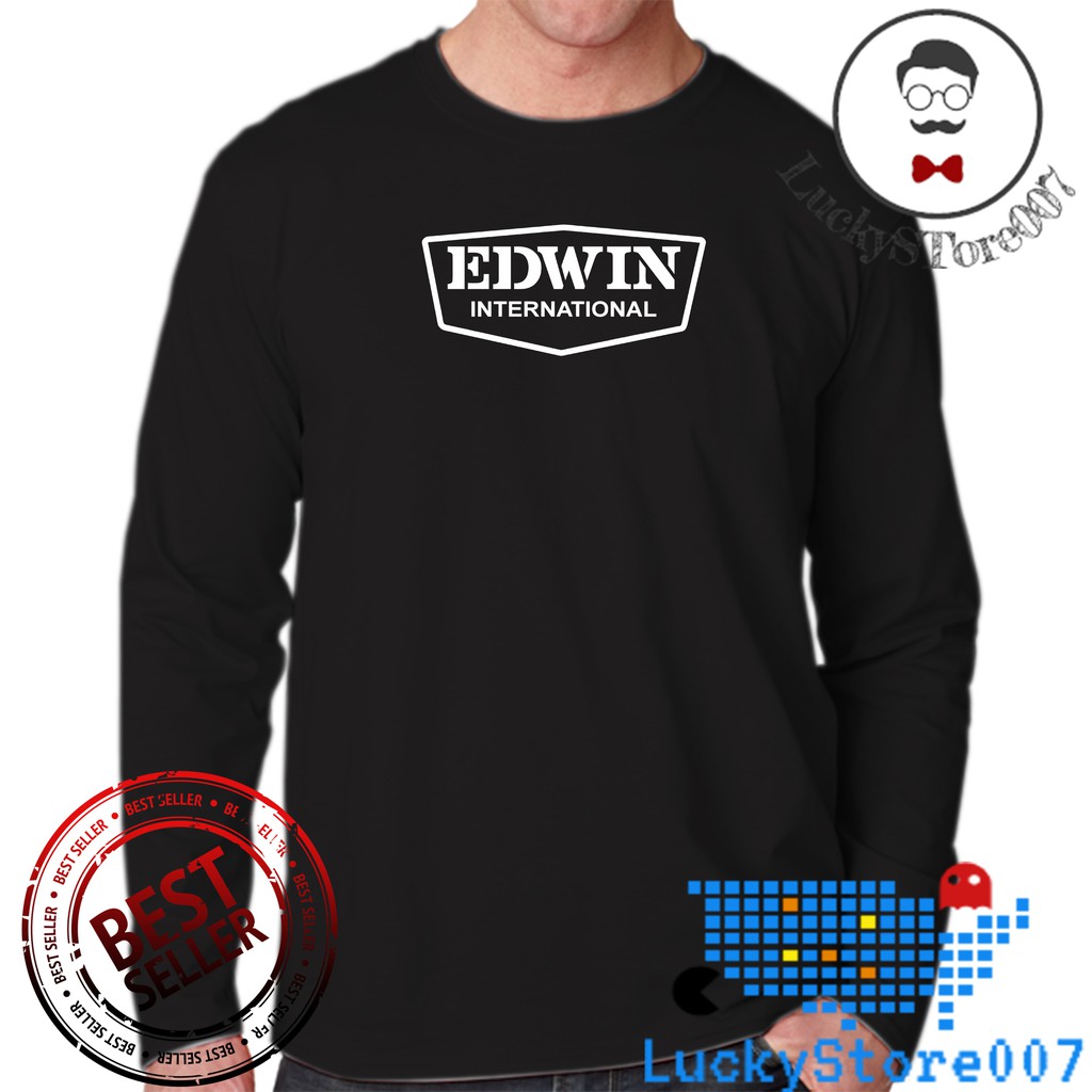 Kaos Lengan Panjang Pria Wanita Keren/EDWIN INTERNATIONAL Premium High Quality