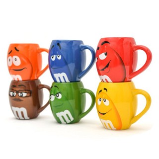 M&m coffee mugs cute expression cups and mugs cartoon large capacity