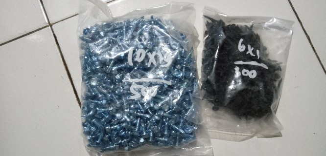 Skrup Baja Ringan 10x16 Roofing Putih Wilson (isi 100pcs)