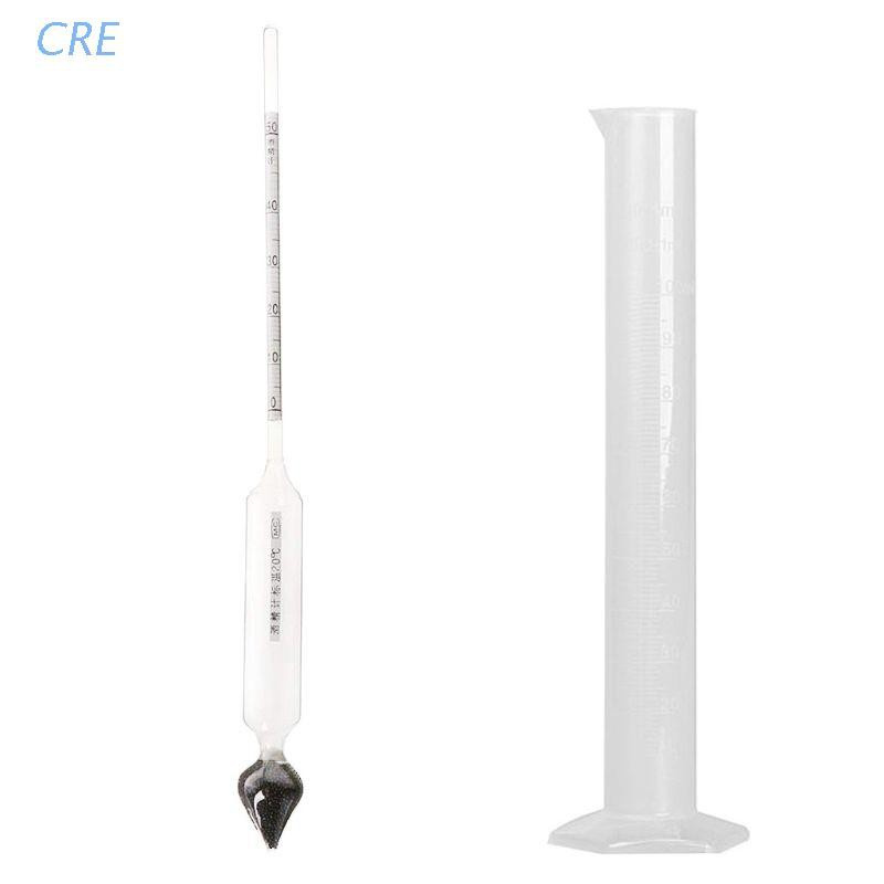 CRE  Hydrometer Tester Vintage measuring bottle Set Tools Alcoholmeter Alcohol Meter Wine Concentration Meter 0-50 hydrometer alcohol Tools