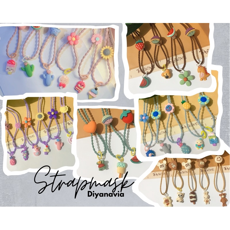 DIYANAVIA - Strap mask lucu aesthetic strapmask konektor connector mask tali masker pink