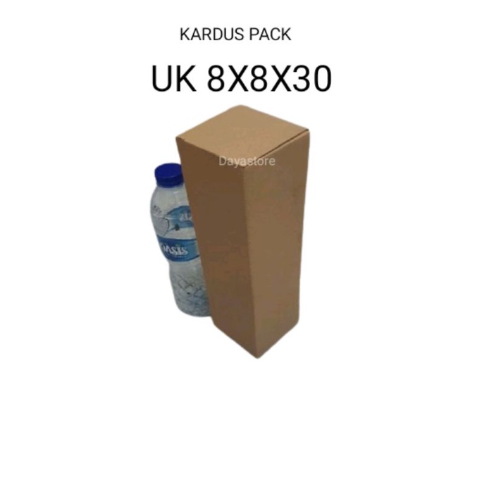 Termurah kardus packing botol Uk 8x8x30 polos baru
