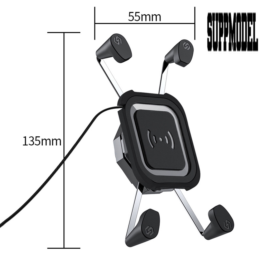1 Set Bracket Holder Handphone Bentuk X 4 Cakar Rotasi 360 Derajat Bahan Aluminum Alloy Anti Air Untuk Motor