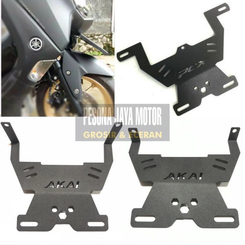 Breket Plat Nomor Kumis Model AKAI Racing Nmax 2020-2021/Nmax Old/Honda Pcx/Aerox