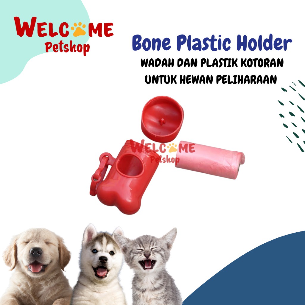 Bone Plastic Holder Plastik Kotoran Pup Anjing Kucing Kelinci