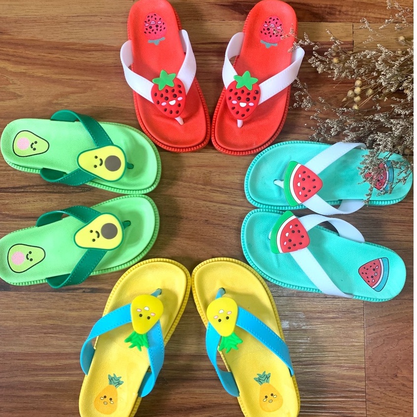 Sandal Anak Jepit Jelly Tali BUAH UNISEX Karet  Import