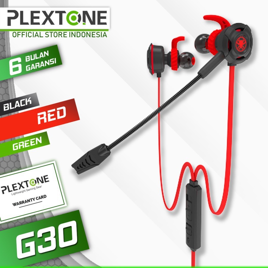 Plextone G30 with Mic Stereo Bass Gaming Hammerhead Earphone