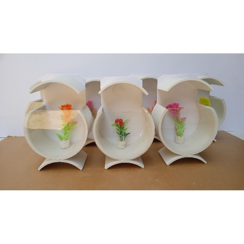 Akuarium Ikan Cupang Dengan Lampu Aquarium Mini LED USB Mini Lego Mi-08