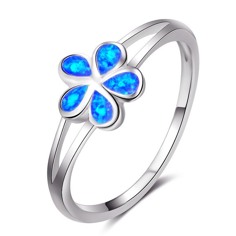 New product jewelry imitating Opal simple Korean version small flower bracelet ring