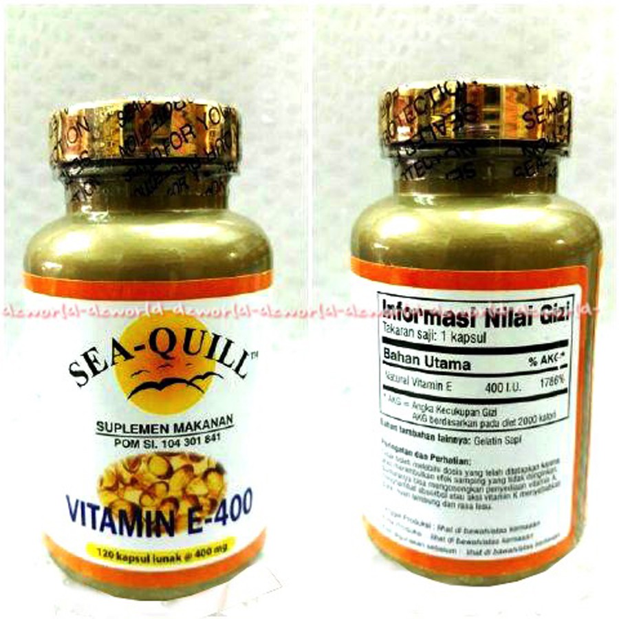 Sea Quill Vitamin E 400 Multivitamin Untuk Mecagah Penuaan Dini Dan Meremajakan Kulit 120 Softgel