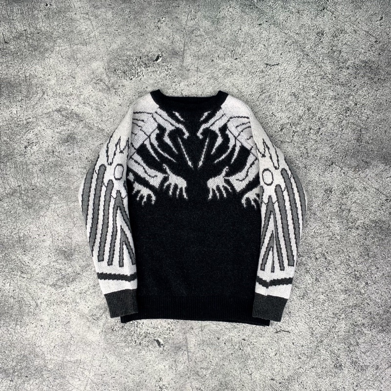 The Couple Pattern Knitwear❗️THRIFT❗️ Sweater Rajut Vintage Cardigan Premium Crop Oversize Second Pr