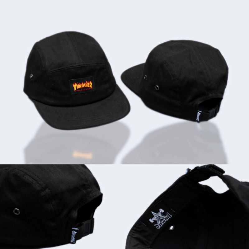 Topi 5 Panel Thrasher Flame Magazine Caps High Premium Quality