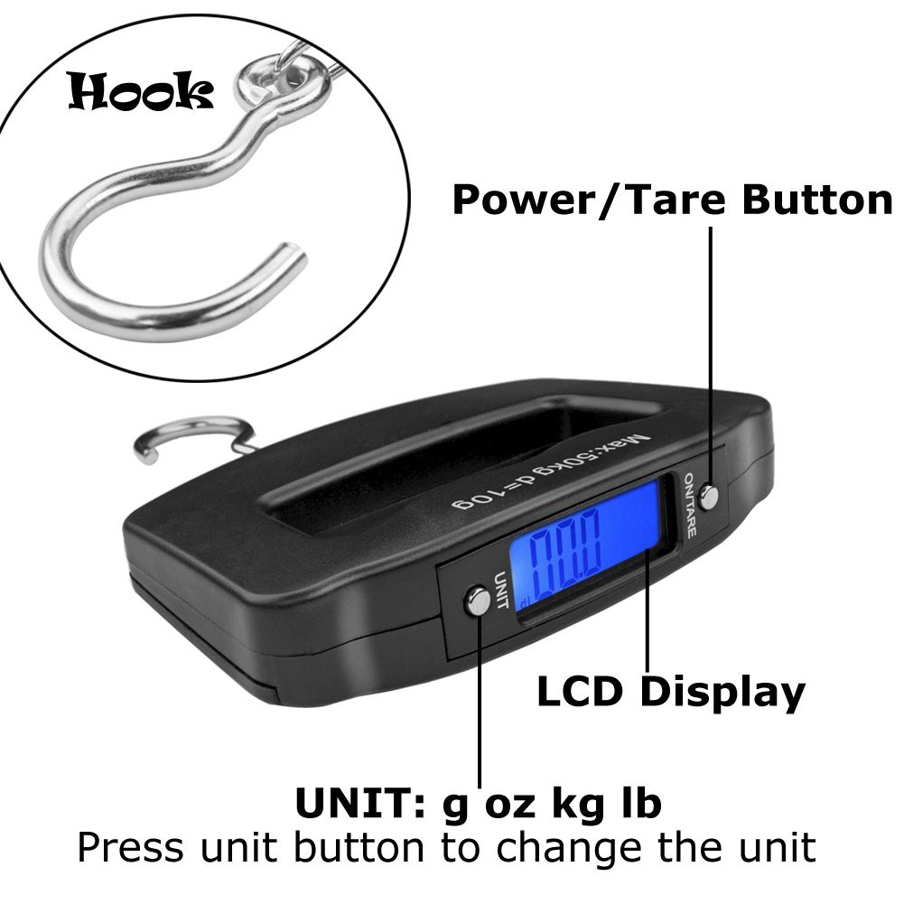 Timbangan Koper Timbangan Dapur Digital / Electronic Luggage Scale Kapasitas 50kg