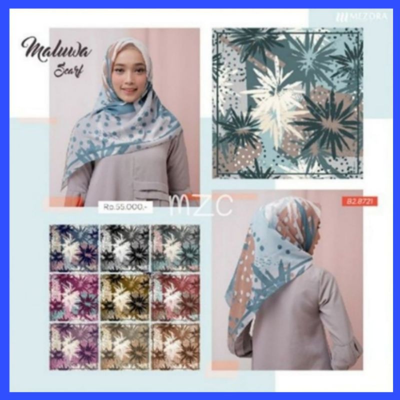 Segiempat Motif/ Kerudung segiempat/ Jilbab Motif Maluwa Scarf By MEZORA