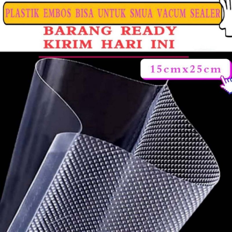 

plastik vacuum embos kasar vakum Vacum makanan sedot udara 15cm 20cm 25cm