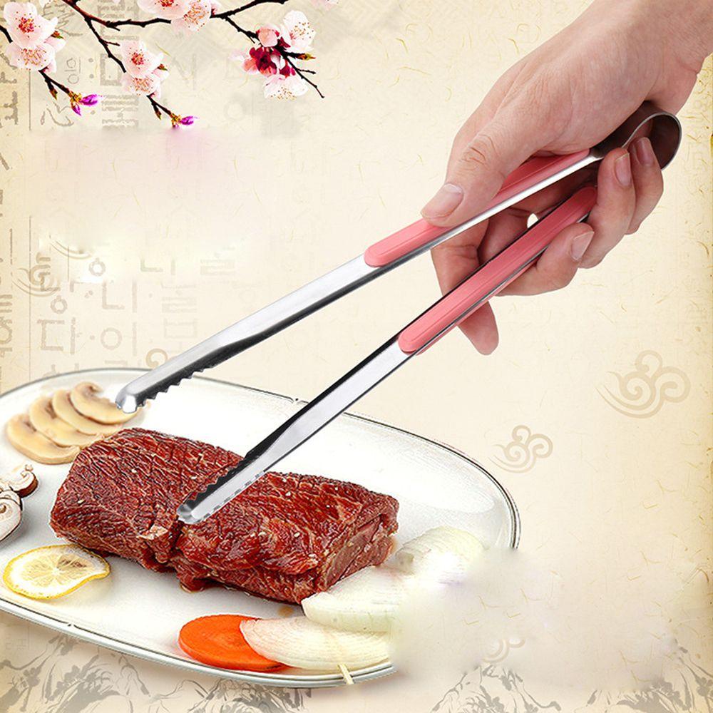 Populer Klip Barbekyu Multifungsi Stainless Steel Aksesoris Dapur ABS Handle Tong