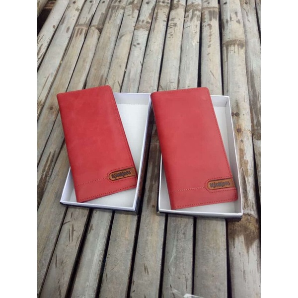 dompet kulit asli sapi merah jambu kulit Magetan