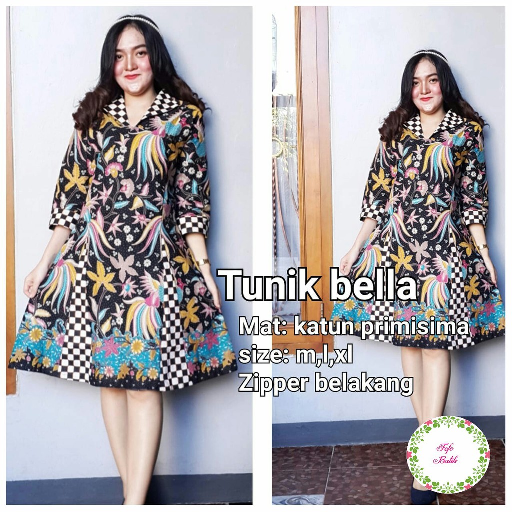 BAJU BATIK WANITA MODEL TUNIK TERBARU TUNIK BELLA