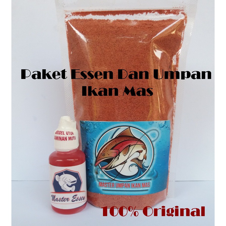 Paket Umpan Pelet dan Essen Ikan Mas - Umpan Ikan Mas - Pelet Serbuk Ikan Mas - Essen Ikan Mas