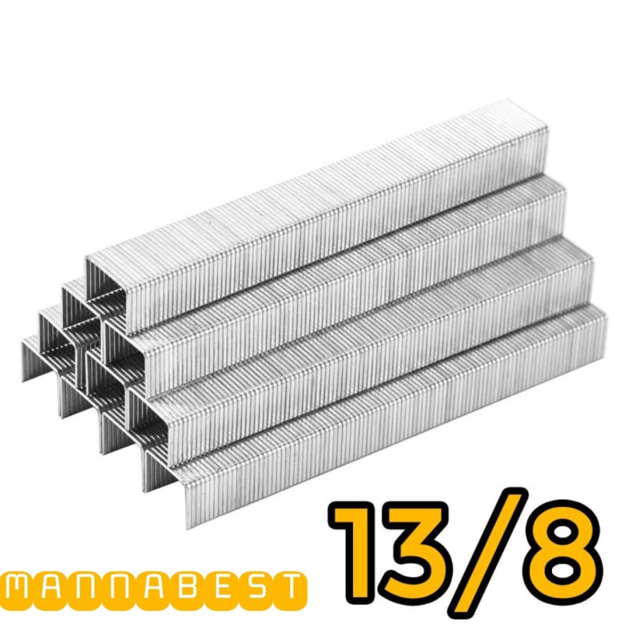 

MANNABEST Isi Staples Ukuran 13/8 Isi Staples Tembak | Isi Gun Tacker