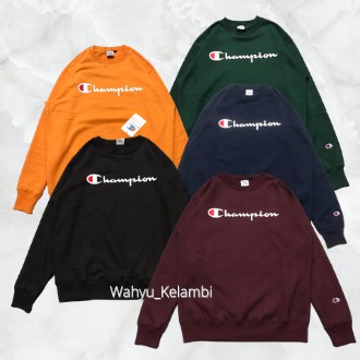 Jaket Sweater Crewneck CHAMP BASIC SCRIPT  – Edition Trendy Casual Unisex Good Brand Quality Stylish